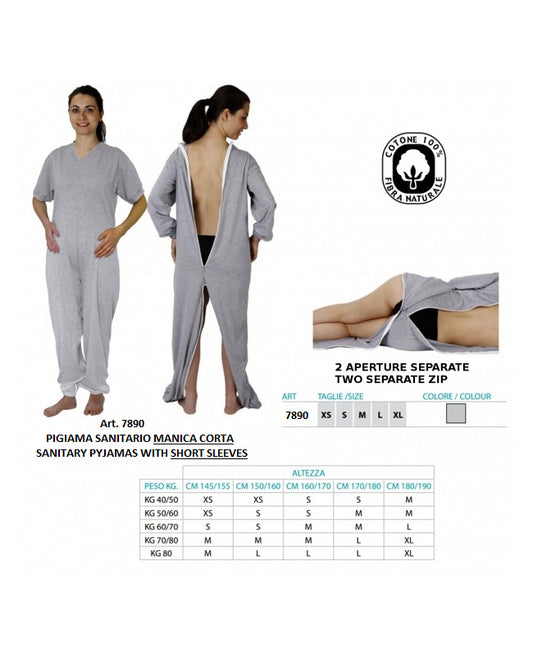 HOMECARE Sanitary Pyjamas With Short Sleeves - Ref. 7890 ST